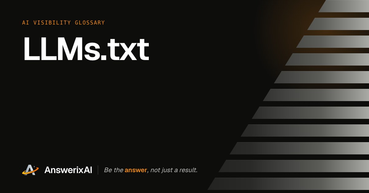 AnswerixAI AI Visibility Glossary card for “LLMs.txt”